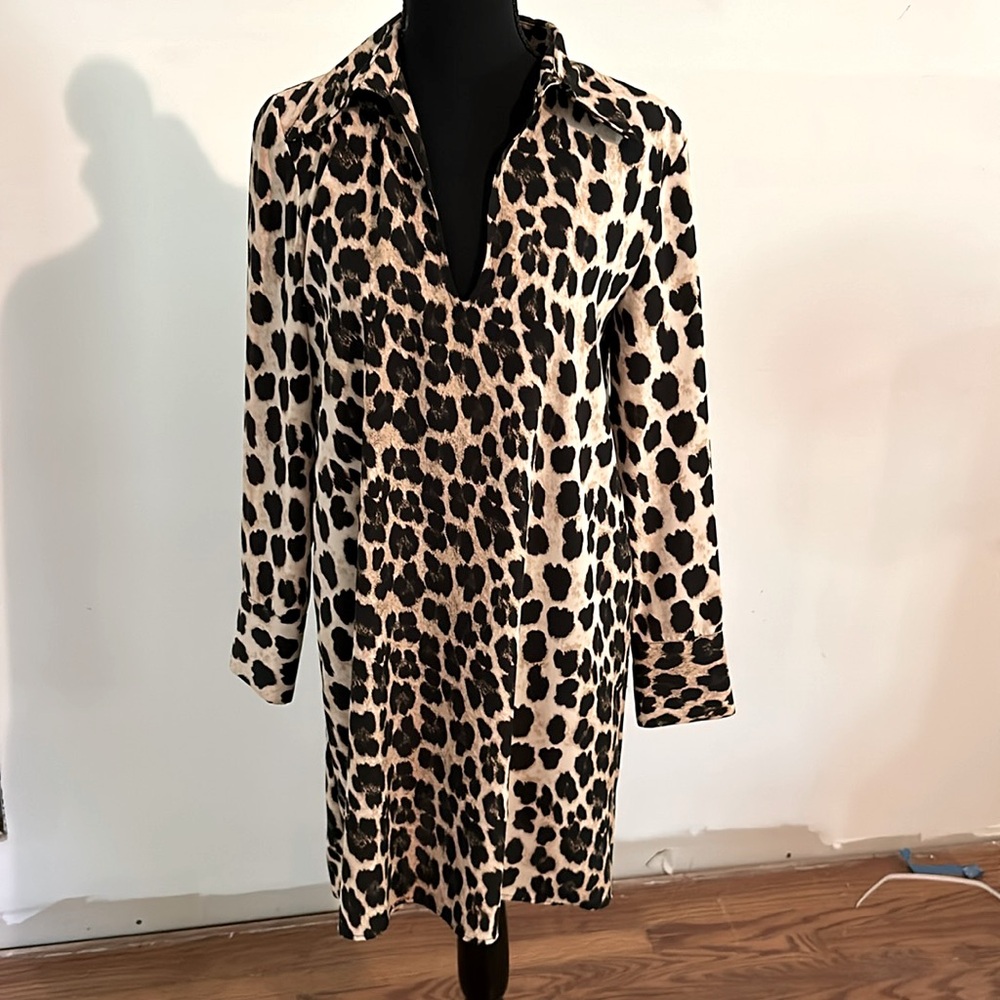 Zara Leopard Shirt Dress